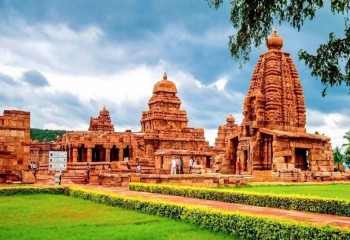 PATTADAKAL:  One place where you can see North and South Indian style temples together