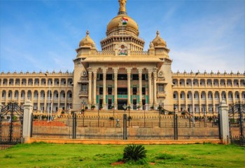 VIDHANA SOUDHA: Karnataka’s power center. Building is known for Mysore Dravidian style of architecture